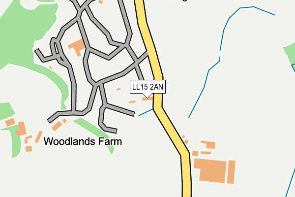LL15 2AN map - OS OpenMap – Local (Ordnance Survey)