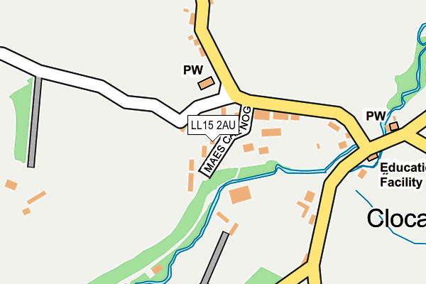 LL15 2AU map - OS OpenMap – Local (Ordnance Survey)