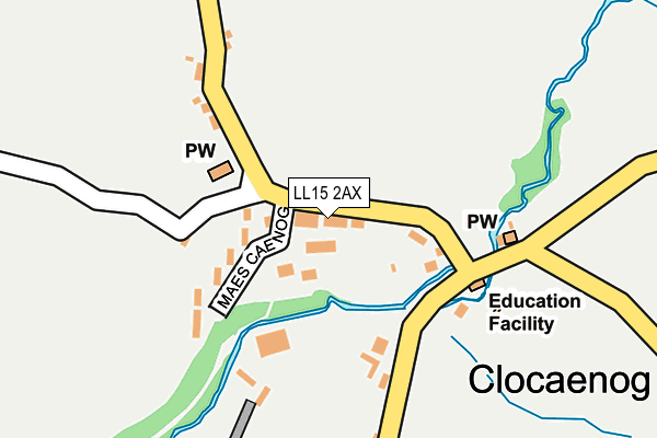 LL15 2AX map - OS OpenMap – Local (Ordnance Survey)