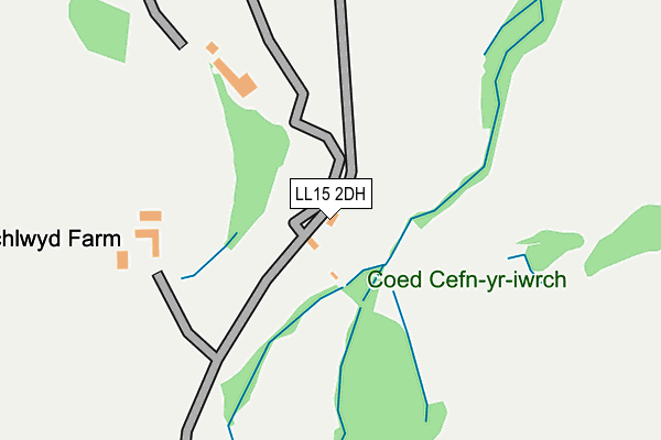 LL15 2DH map - OS OpenMap – Local (Ordnance Survey)