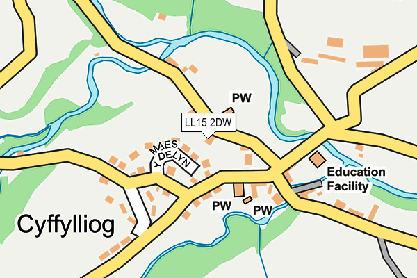 LL15 2DW map - OS OpenMap – Local (Ordnance Survey)