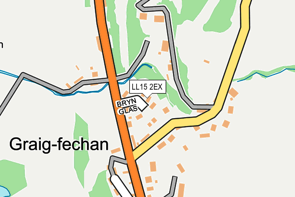 LL15 2EX map - OS OpenMap – Local (Ordnance Survey)