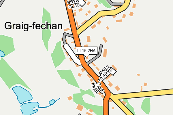 LL15 2HA map - OS OpenMap – Local (Ordnance Survey)