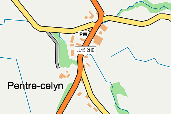LL15 2HE map - OS OpenMap – Local (Ordnance Survey)