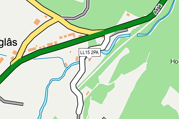 LL15 2PA map - OS OpenMap – Local (Ordnance Survey)