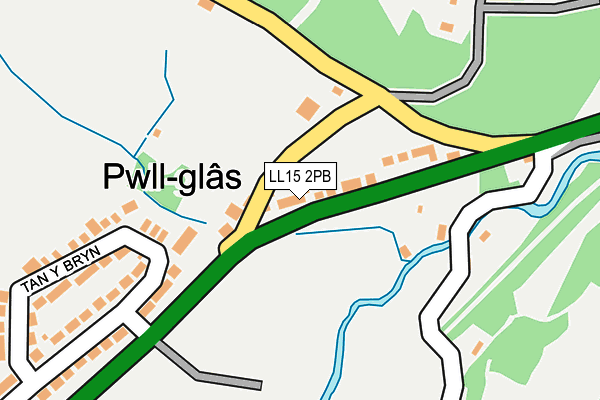 LL15 2PB map - OS OpenMap – Local (Ordnance Survey)