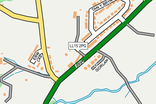 LL15 2PG map - OS OpenMap – Local (Ordnance Survey)