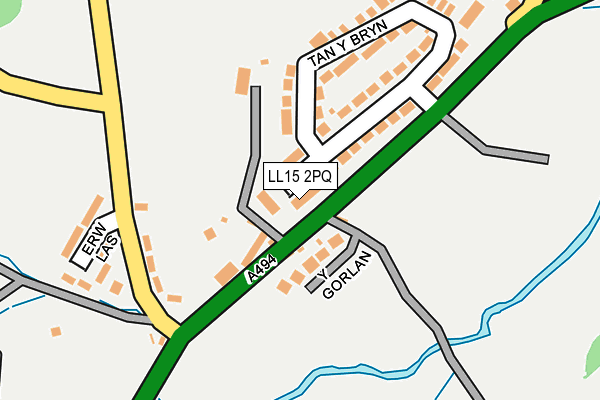 LL15 2PQ map - OS OpenMap – Local (Ordnance Survey)