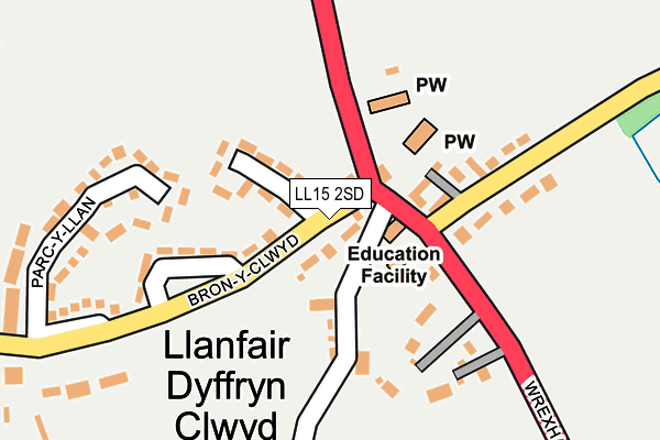 LL15 2SD map - OS OpenMap – Local (Ordnance Survey)