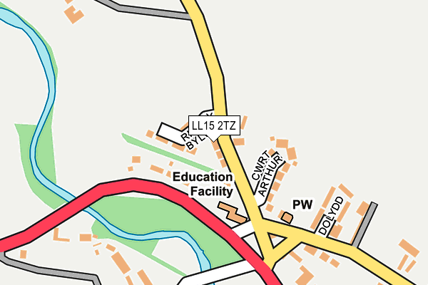 LL15 2TZ map - OS OpenMap – Local (Ordnance Survey)