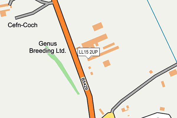 LL15 2UP map - OS OpenMap – Local (Ordnance Survey)