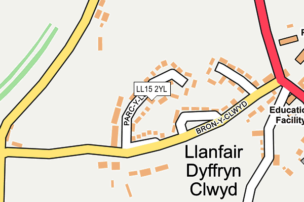 LL15 2YL map - OS OpenMap – Local (Ordnance Survey)