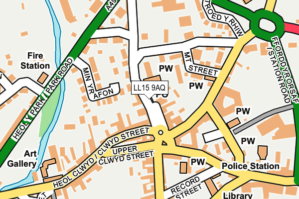 LL15 9AQ map - OS OpenMap – Local (Ordnance Survey)