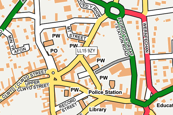 LL15 9ZY map - OS OpenMap – Local (Ordnance Survey)