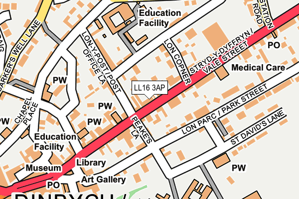 LL16 3AP map - OS OpenMap – Local (Ordnance Survey)