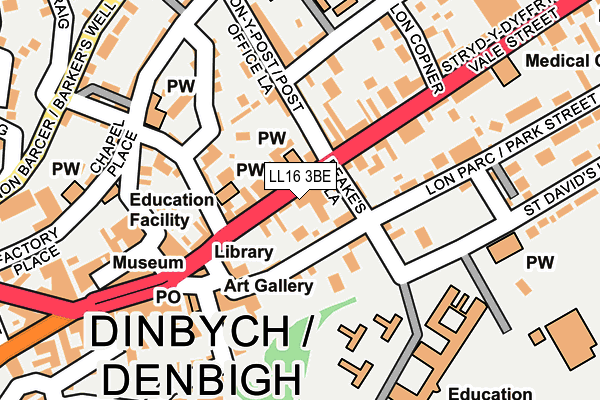 LL16 3BE map - OS OpenMap – Local (Ordnance Survey)