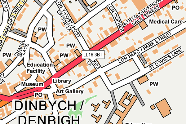 LL16 3BT map - OS OpenMap – Local (Ordnance Survey)