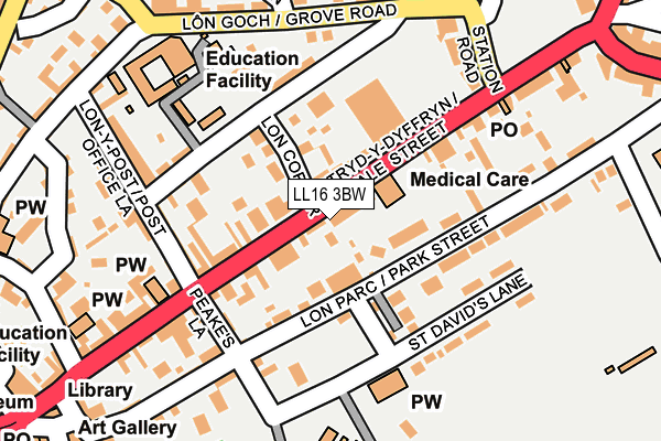 LL16 3BW map - OS OpenMap – Local (Ordnance Survey)