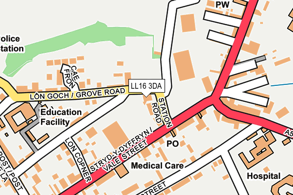 LL16 3DA map - OS OpenMap – Local (Ordnance Survey)