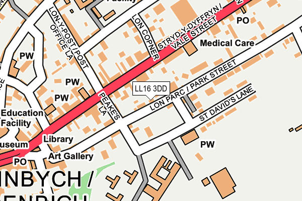 LL16 3DD map - OS OpenMap – Local (Ordnance Survey)