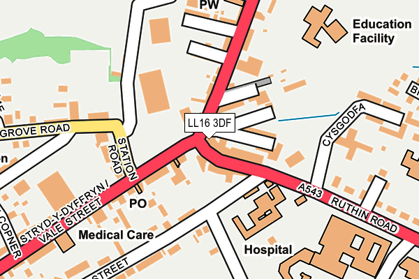 LL16 3DF map - OS OpenMap – Local (Ordnance Survey)