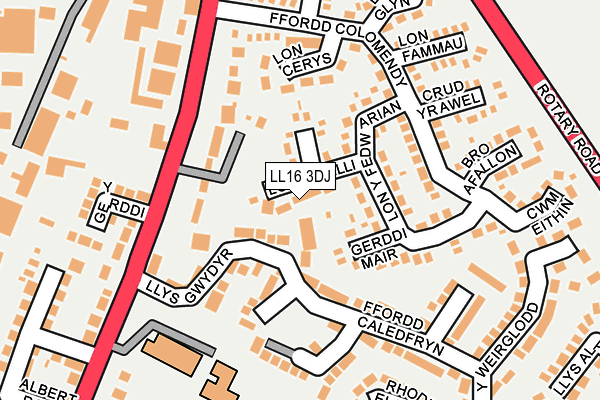 LL16 3DJ map - OS OpenMap – Local (Ordnance Survey)