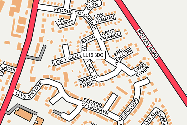 LL16 3DQ map - OS OpenMap – Local (Ordnance Survey)