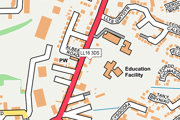 LL16 3DS map - OS OpenMap – Local (Ordnance Survey)