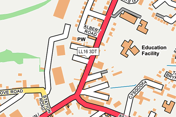 LL16 3DT map - OS OpenMap – Local (Ordnance Survey)