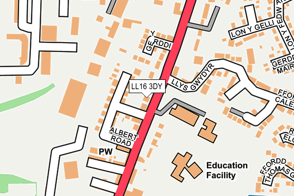 LL16 3DY map - OS OpenMap – Local (Ordnance Survey)