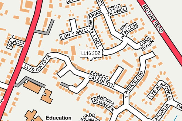 LL16 3DZ map - OS OpenMap – Local (Ordnance Survey)