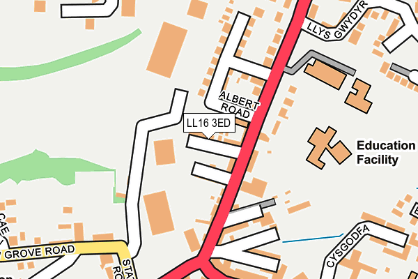 LL16 3ED map - OS OpenMap – Local (Ordnance Survey)