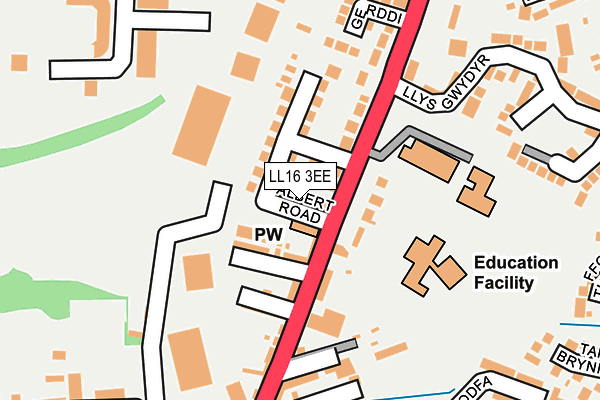 LL16 3EE map - OS OpenMap – Local (Ordnance Survey)