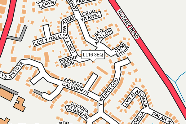 LL16 3EQ map - OS OpenMap – Local (Ordnance Survey)