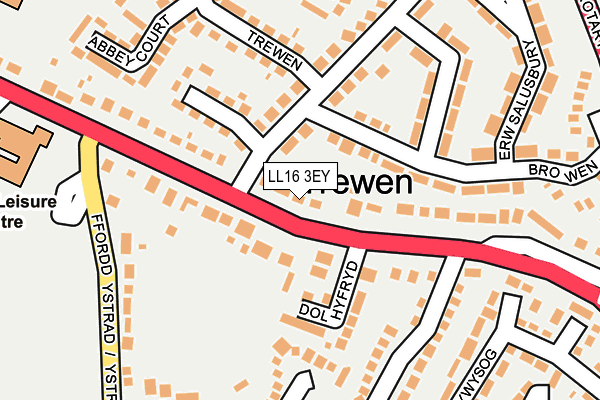 LL16 3EY map - OS OpenMap – Local (Ordnance Survey)