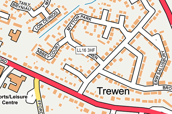 LL16 3HF map - OS OpenMap – Local (Ordnance Survey)