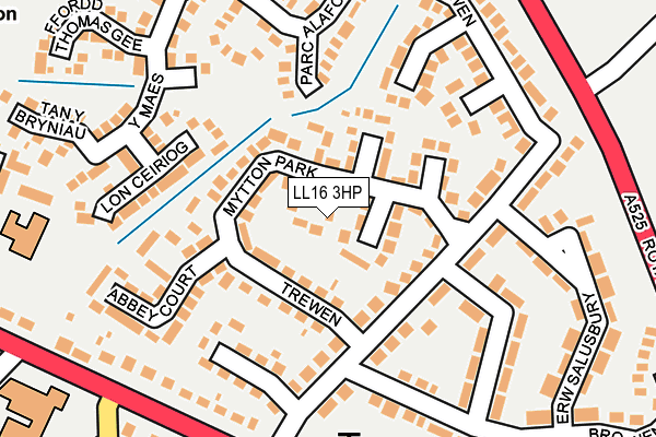 LL16 3HP map - OS OpenMap – Local (Ordnance Survey)