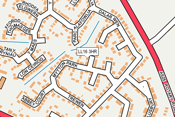 LL16 3HR map - OS OpenMap – Local (Ordnance Survey)