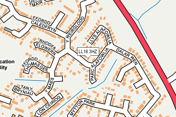 LL16 3HZ map - OS OpenMap – Local (Ordnance Survey)