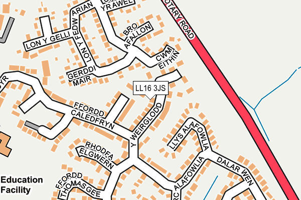 LL16 3JS map - OS OpenMap – Local (Ordnance Survey)