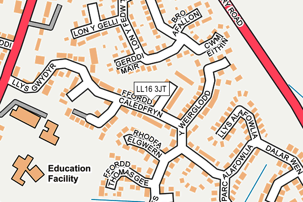 LL16 3JT map - OS OpenMap – Local (Ordnance Survey)