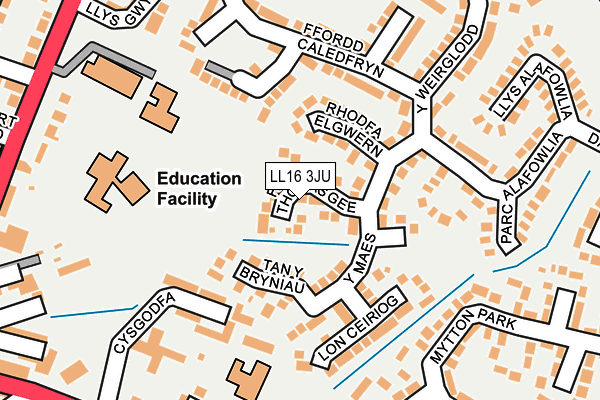 LL16 3JU map - OS OpenMap – Local (Ordnance Survey)