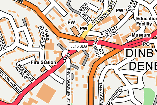 LL16 3LG map - OS OpenMap – Local (Ordnance Survey)