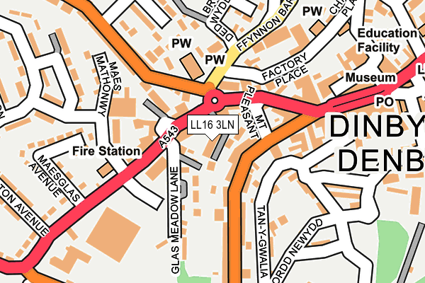 LL16 3LN map - OS OpenMap – Local (Ordnance Survey)