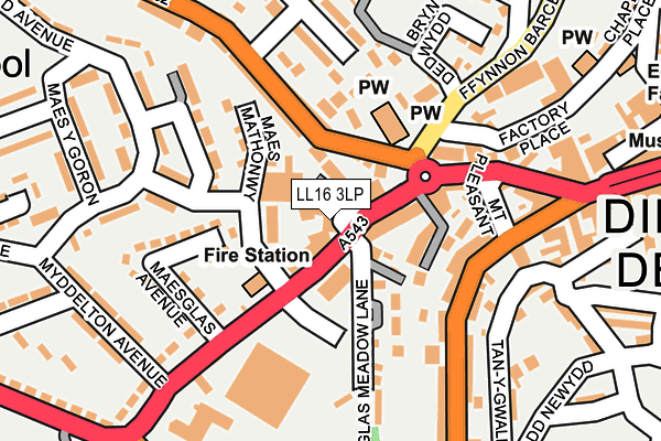 LL16 3LP map - OS OpenMap – Local (Ordnance Survey)