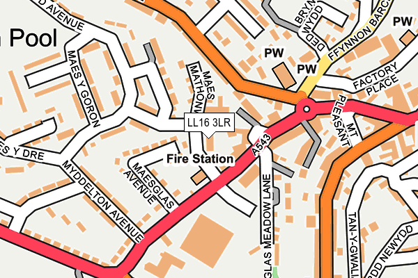 LL16 3LR map - OS OpenMap – Local (Ordnance Survey)