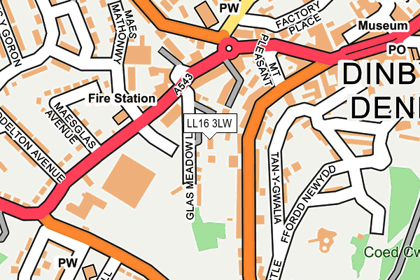 LL16 3LW map - OS OpenMap – Local (Ordnance Survey)