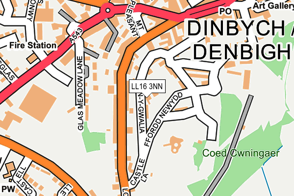 LL16 3NN map - OS OpenMap – Local (Ordnance Survey)