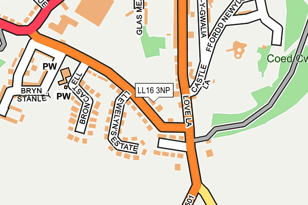 LL16 3NP map - OS OpenMap – Local (Ordnance Survey)