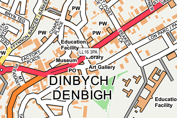 LL16 3PA map - OS OpenMap – Local (Ordnance Survey)